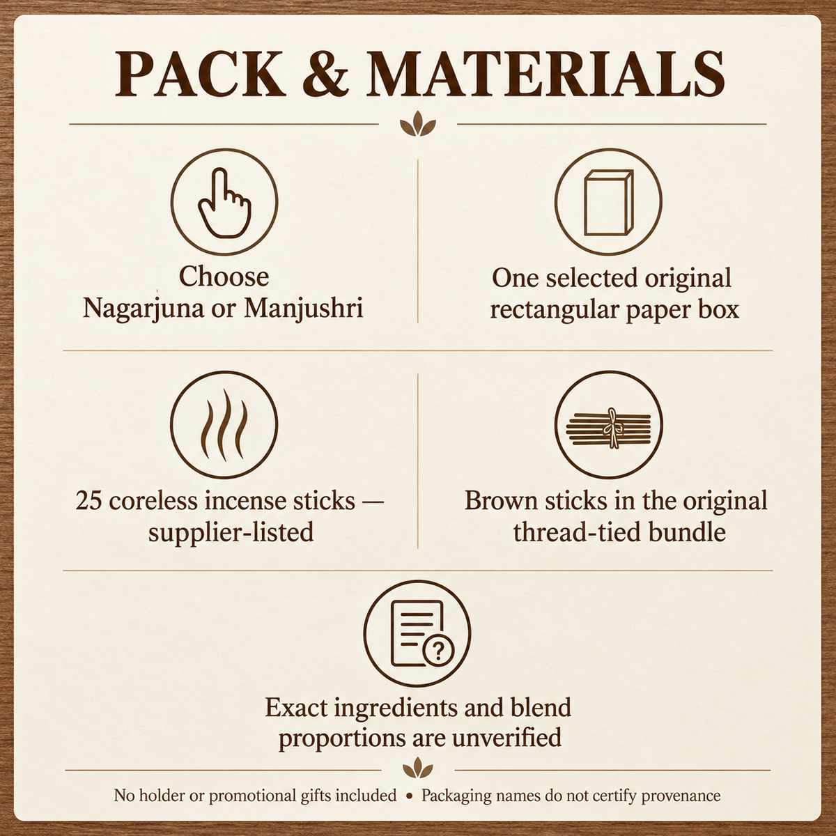 Nagarjuna & Manjushri Incense Sticks — 25-Stick Box | pack