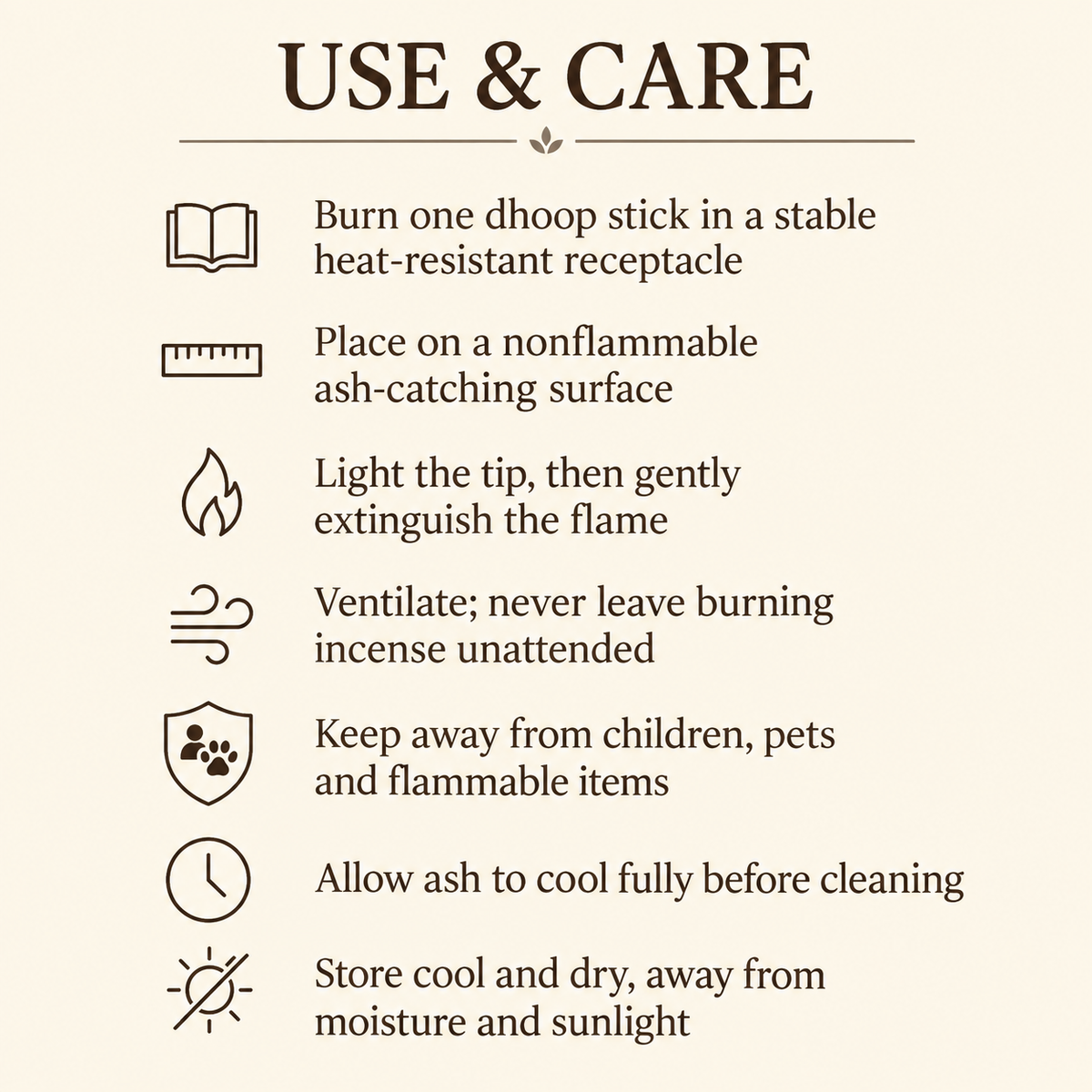 RAJ Sandal Dhoop Incense — Carton of 12 Small Boxes — care