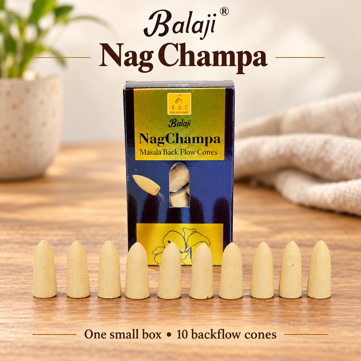 Balaji Masala Backflow Cones — Five Fragrances, 10 per Box — variant-03