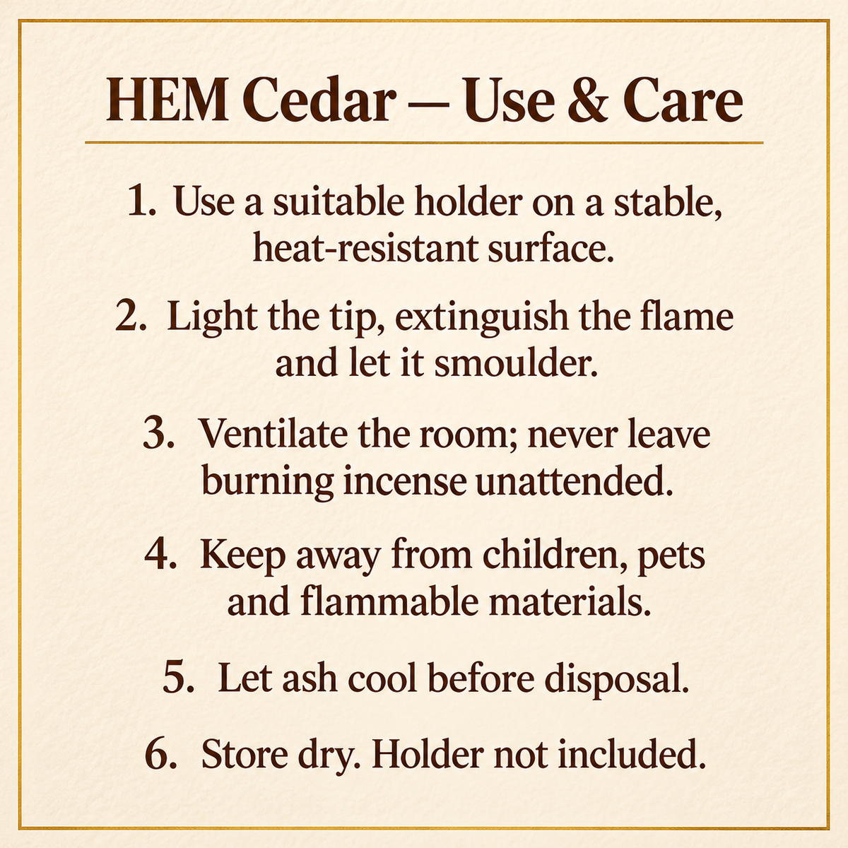 TB638221290504 | HEM Cedar — Use & Care | 