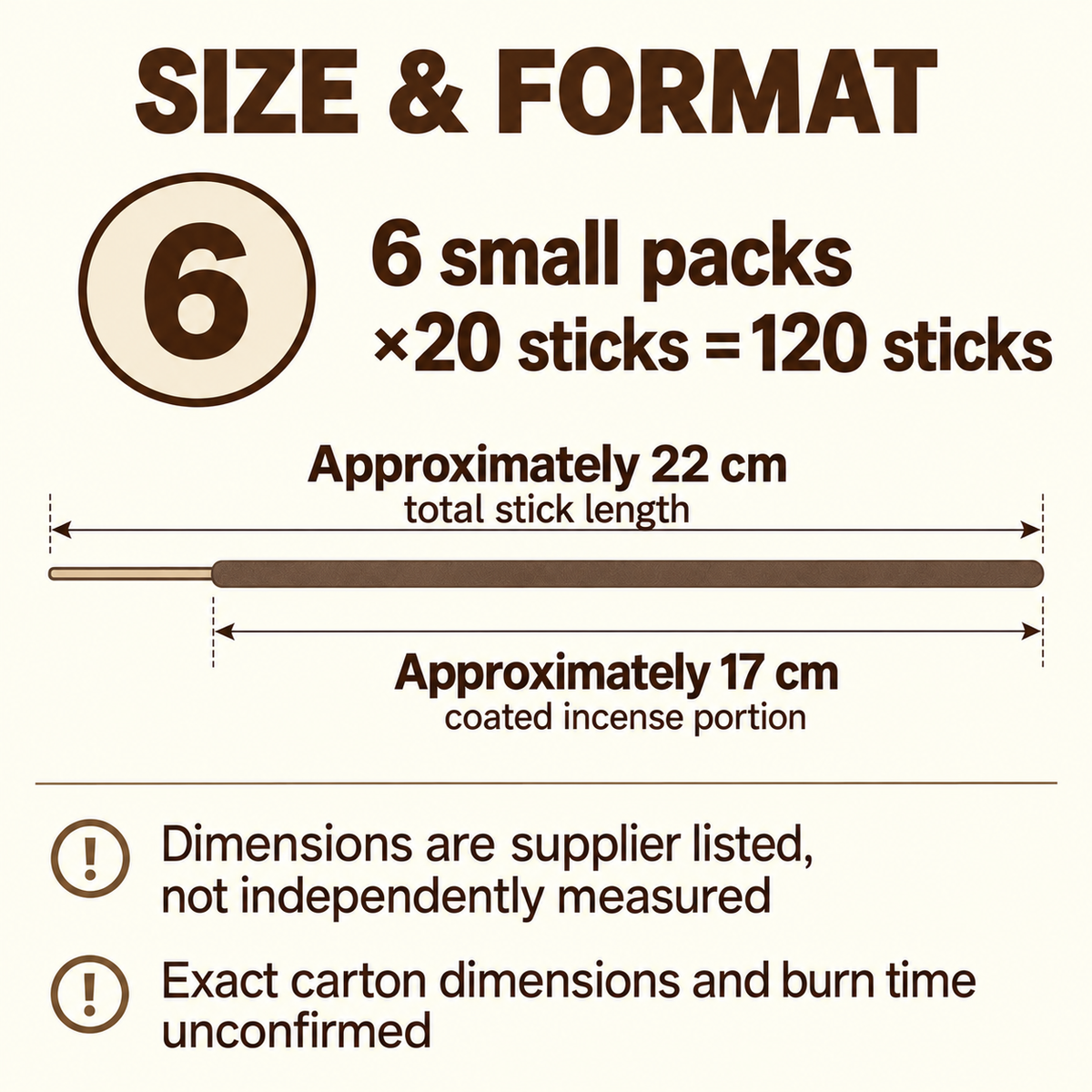 HEM Palo Santo Incense Sticks — Six-Pack Carton, 120 Sticks — size