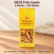 HEM Palo Santo Incense Sticks — Six-Pack Carton, 120 Sticks — variant-02