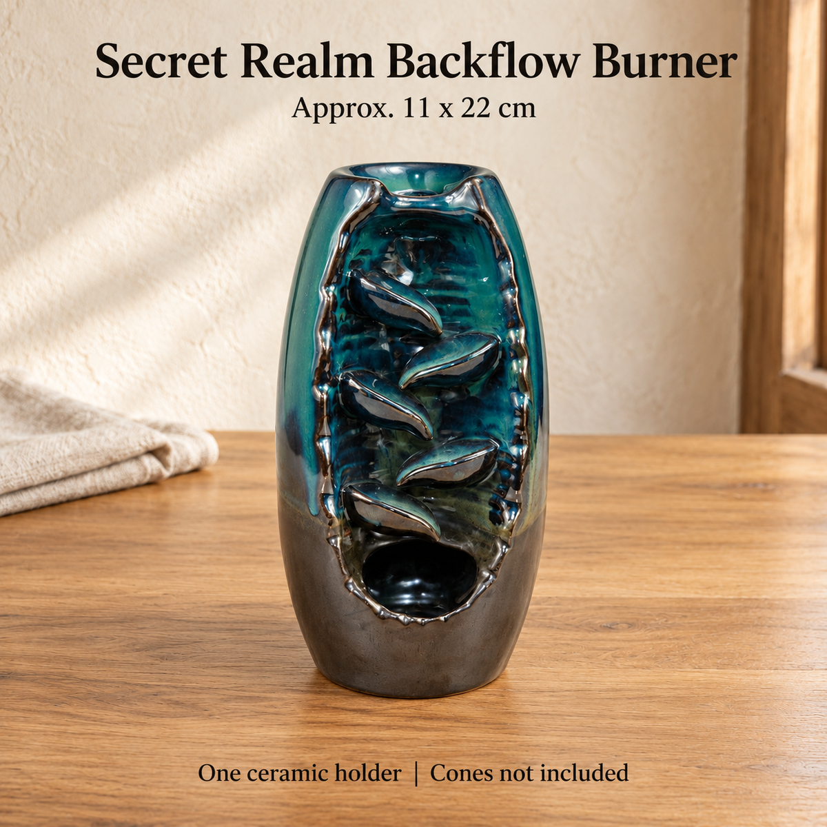 Secret Realm Backflow Burner — One ceramic holder | Cones not included