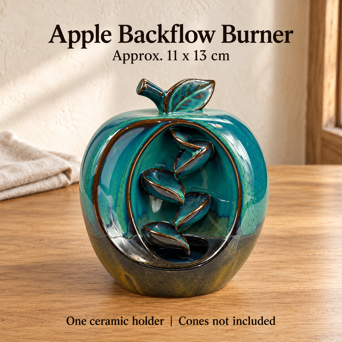 Apple Backflow Burner — One ceramic holder | Cones not included
