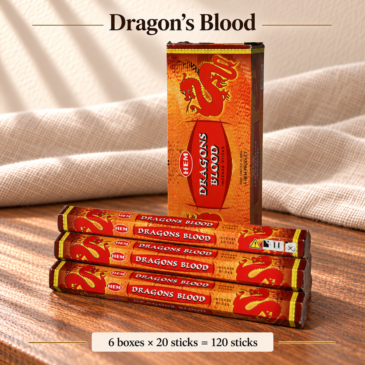 TB638749526507-03 | Dragon's Blood | 6 boxes × 20 sticks = 120 sticks