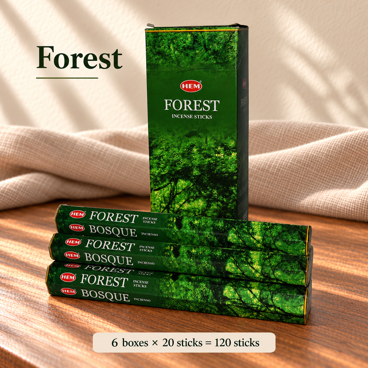 TB638749526507-15 | Forest | 6 boxes × 20 sticks = 120 sticks
