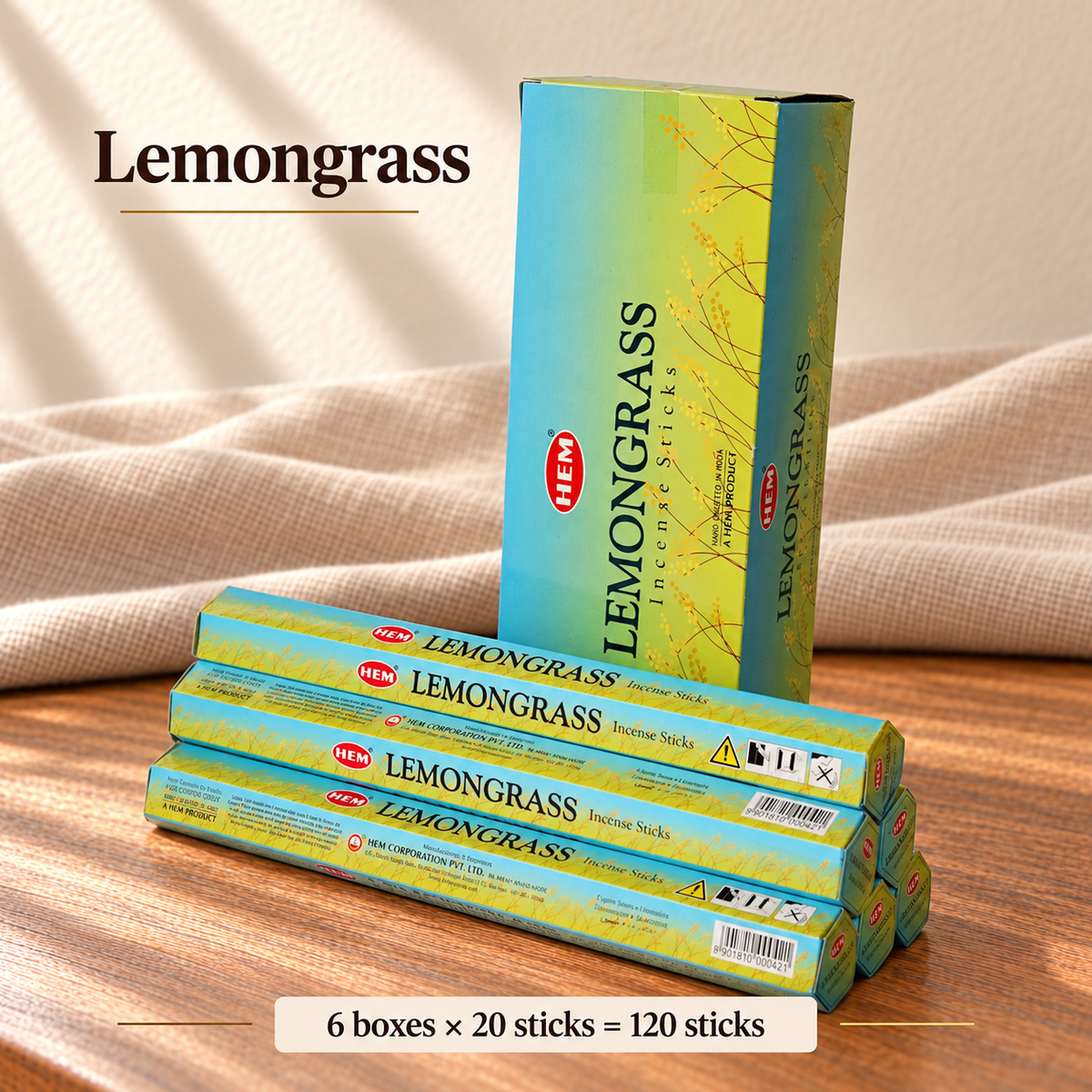 TB638749526507-24 | Lemongrass | 6 boxes × 20 sticks = 120 sticks