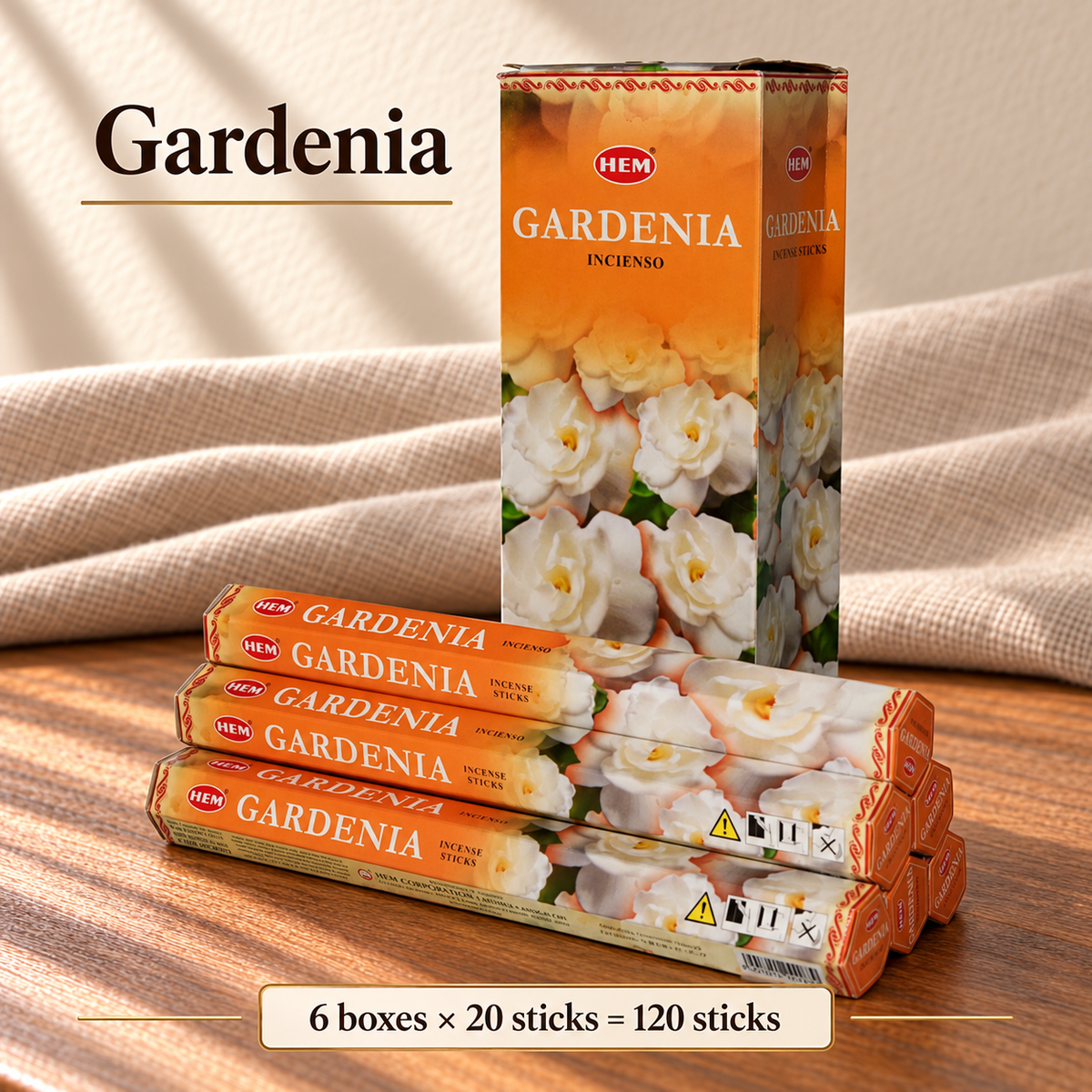 TB638749526507-36 | Gardenia | 6 boxes × 20 sticks = 120 sticks