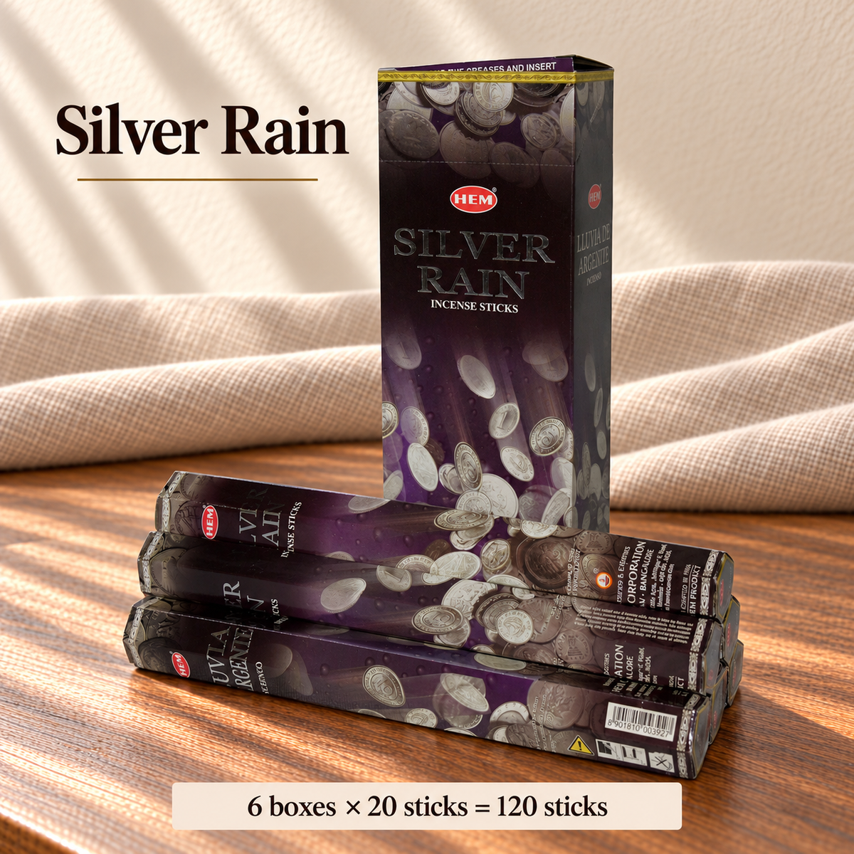 TB638749526507-39 | Silver Rain | 6 boxes × 20 sticks = 120 sticks
