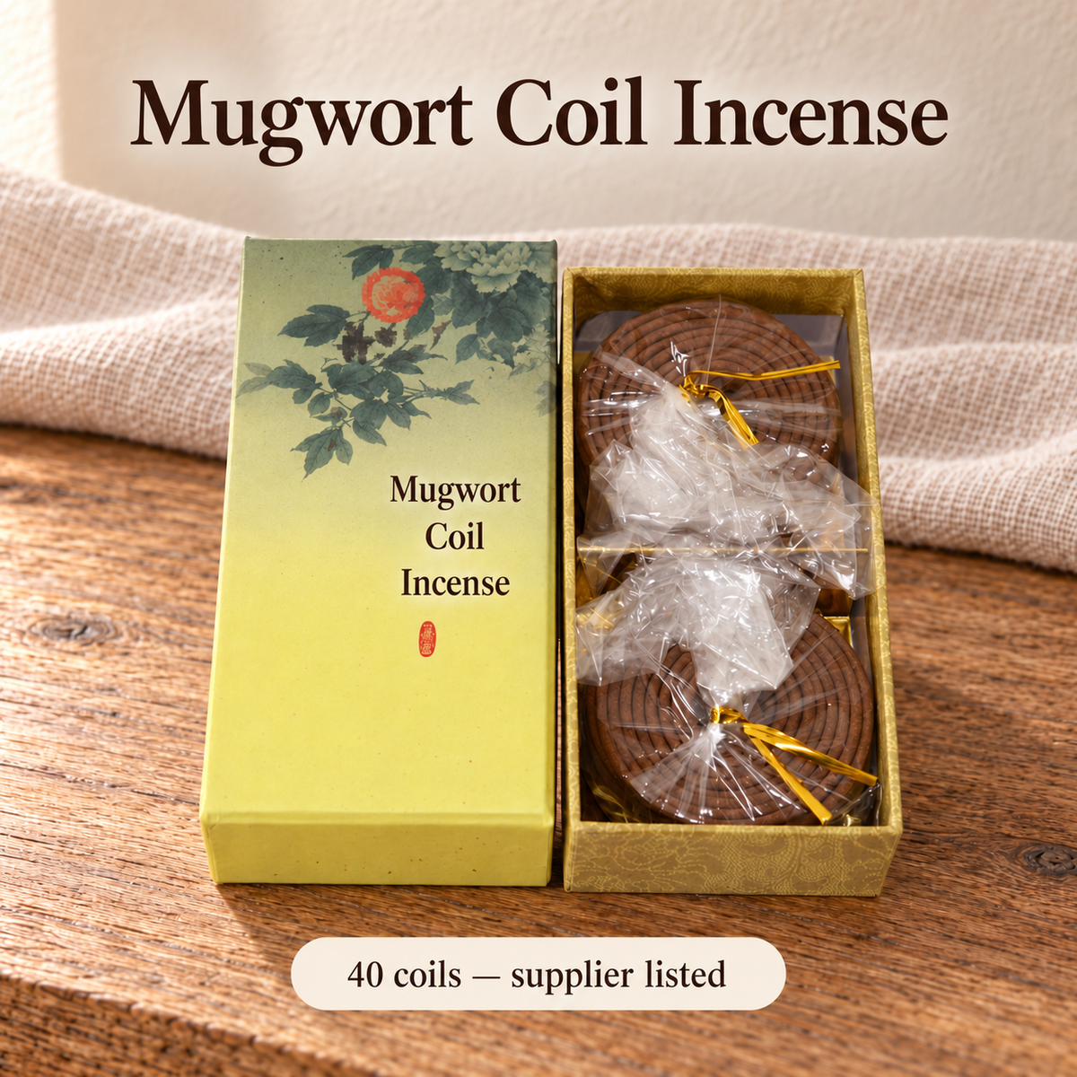 TB655056830127-06 | Mugwort Coil Incense | 40 coils — supplier listed
