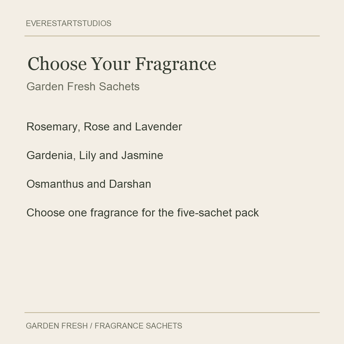 Garden Fresh fragrance sachets — fragrance