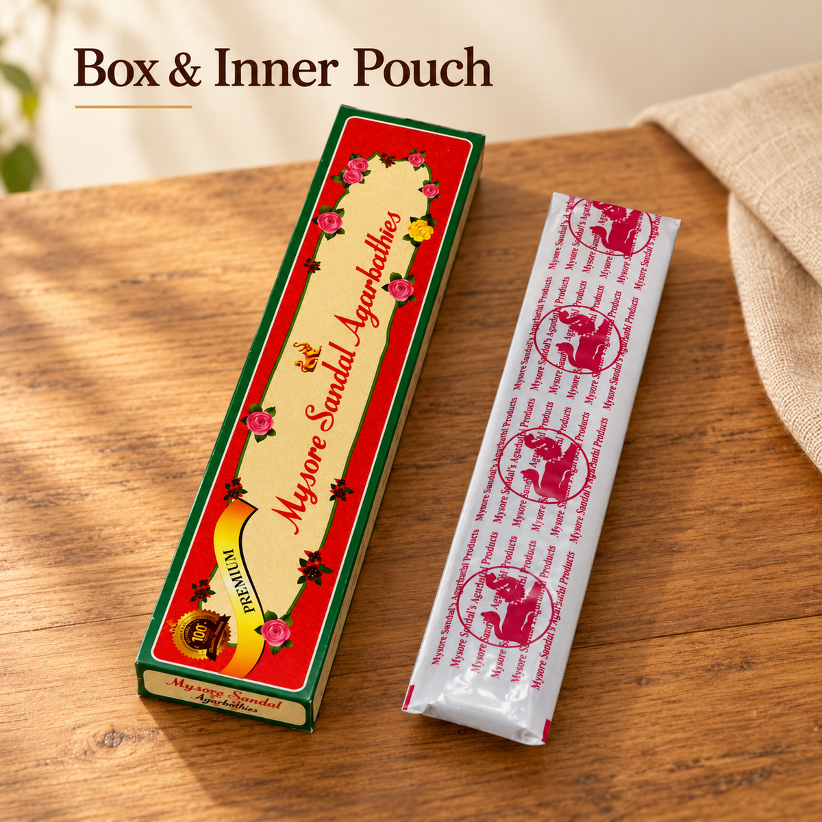 Mysore Sandal Incense — 20-Stick Small Box — inner