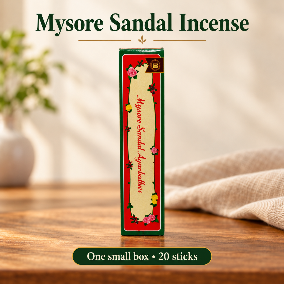 Mysore Sandal Incense — 20-Stick Small Box — variant-01