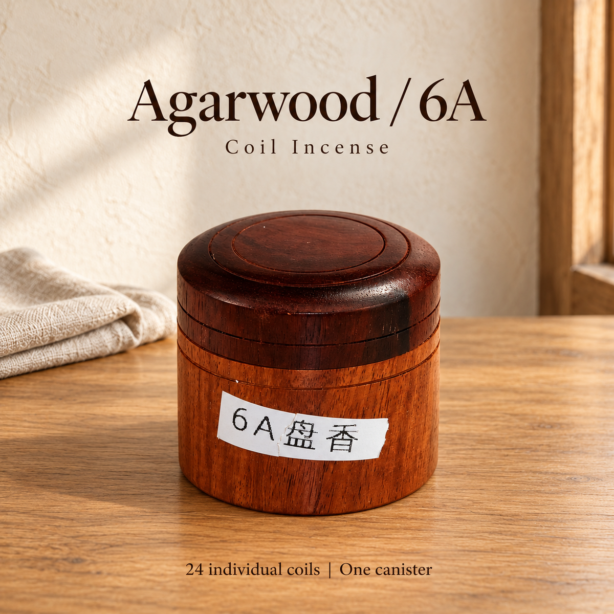 Coil Incense — Agarwood 6A — one 24-coil canister