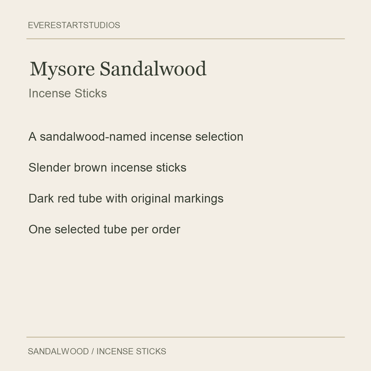 Mysore Sandalwood Incense Sticks — Mysore Sandalwood