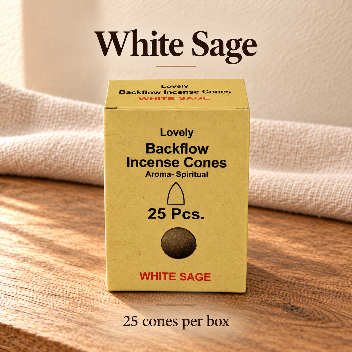 TB666810984518-09 | LOVELY White Sage | 25 cones per box