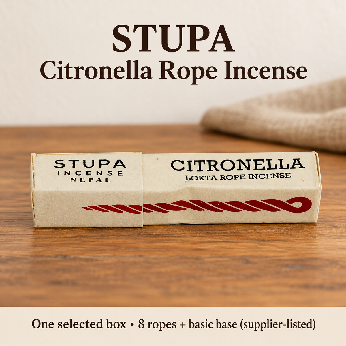 STUPA Lokta Rope Incense — Eight Fragrances, 8-Rope Boxes — variant-01