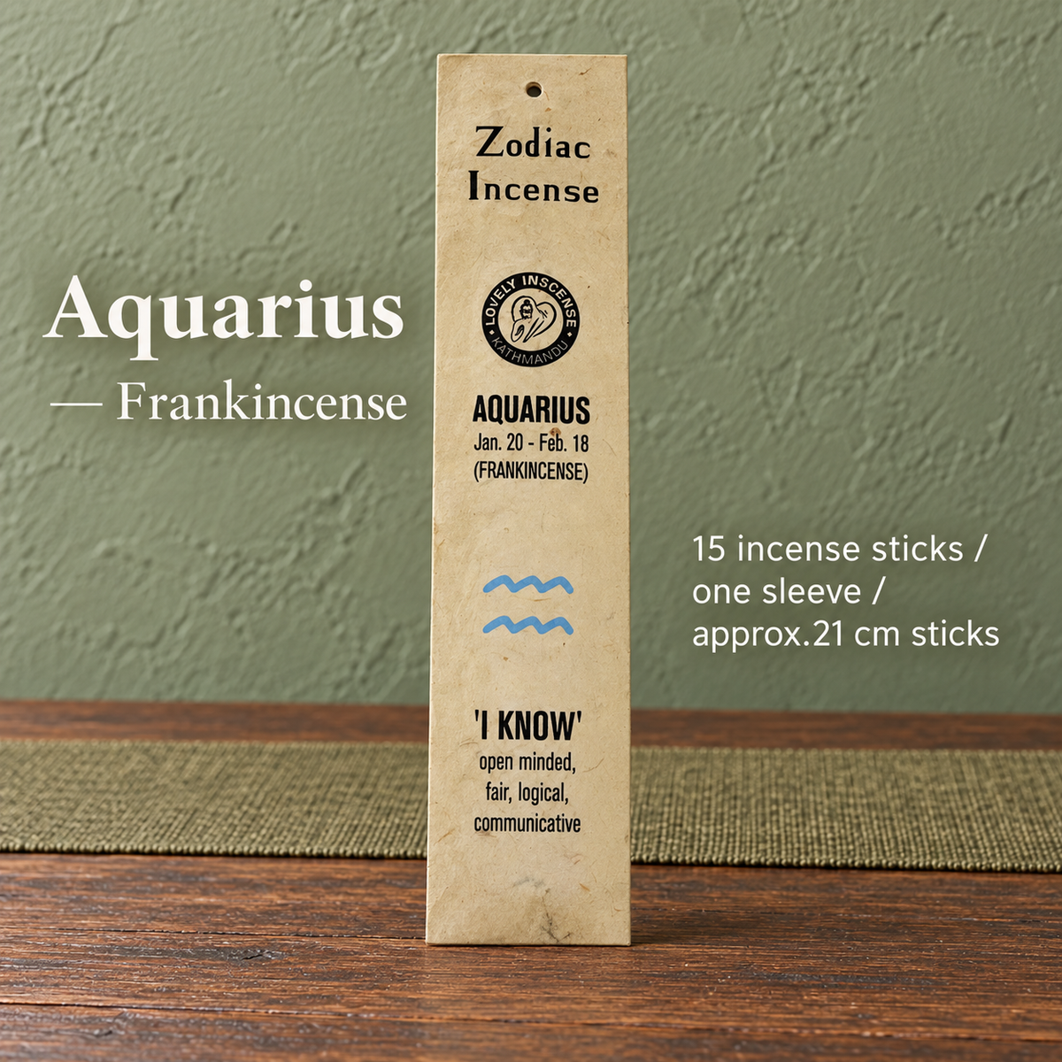 TB667556162962-02 | Aquarius — Frankincense | 15 sticks, approx.21 cm