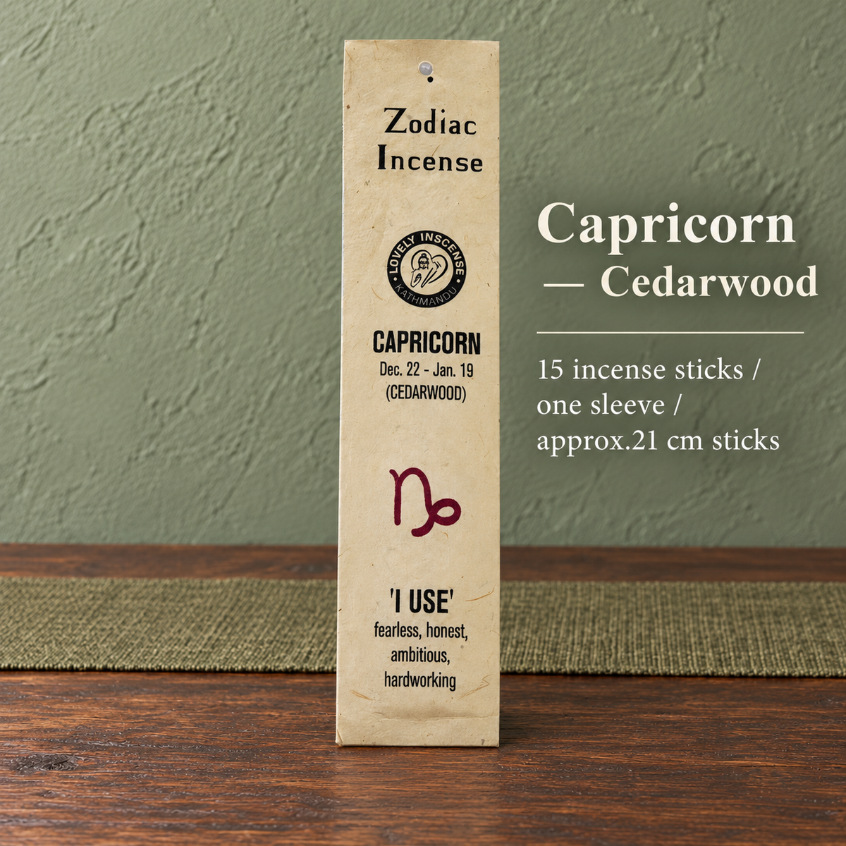 TB667556162962-06 | Capricorn — Cedarwood | 15 sticks, approx.21 cm