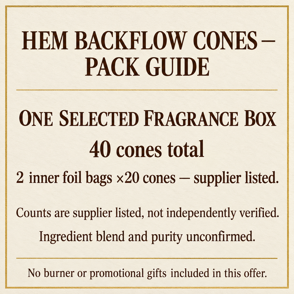 HEM backflow packaging and material guide