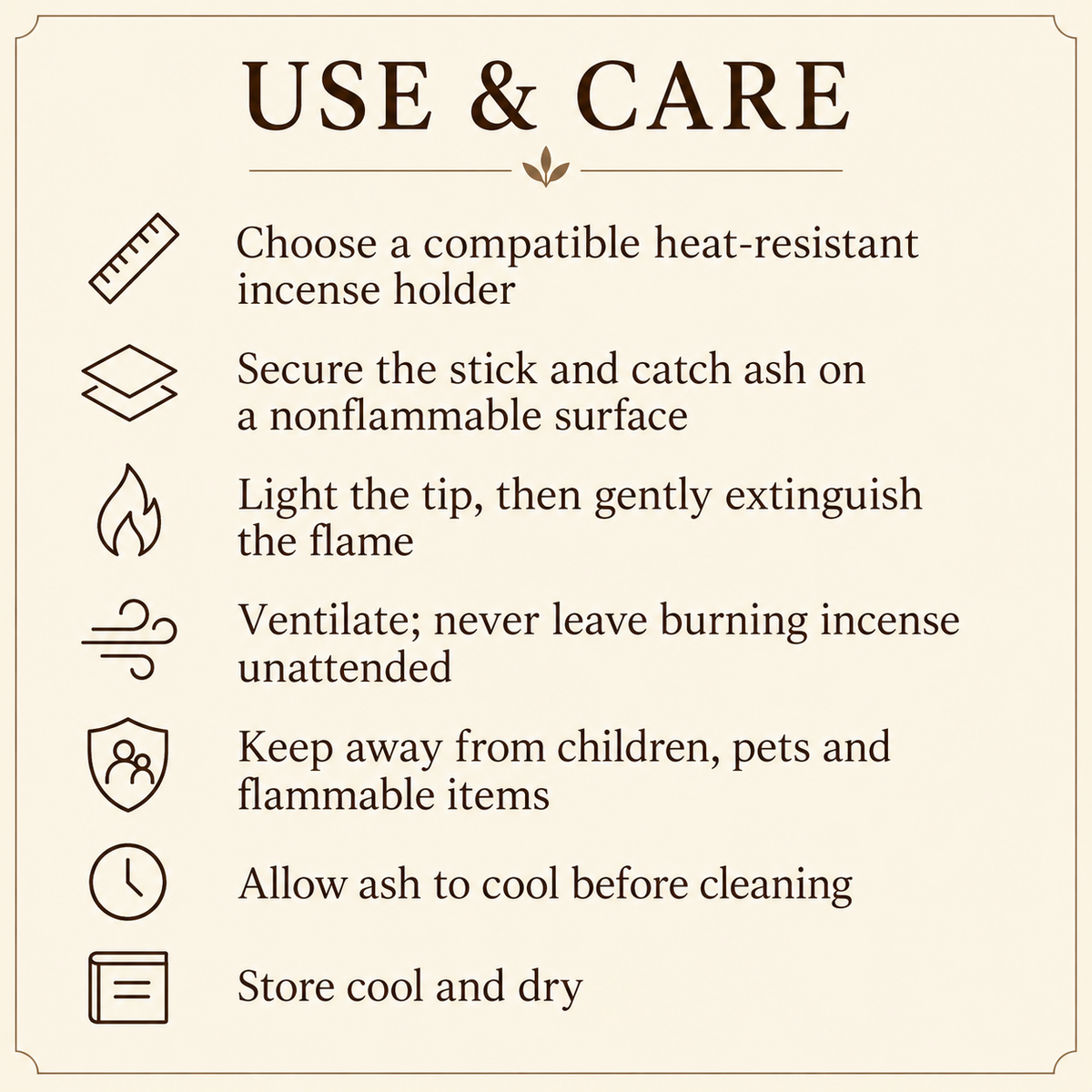 NADO Cinnamon Incense — Paper Box & Bamboo Tube Selections — care