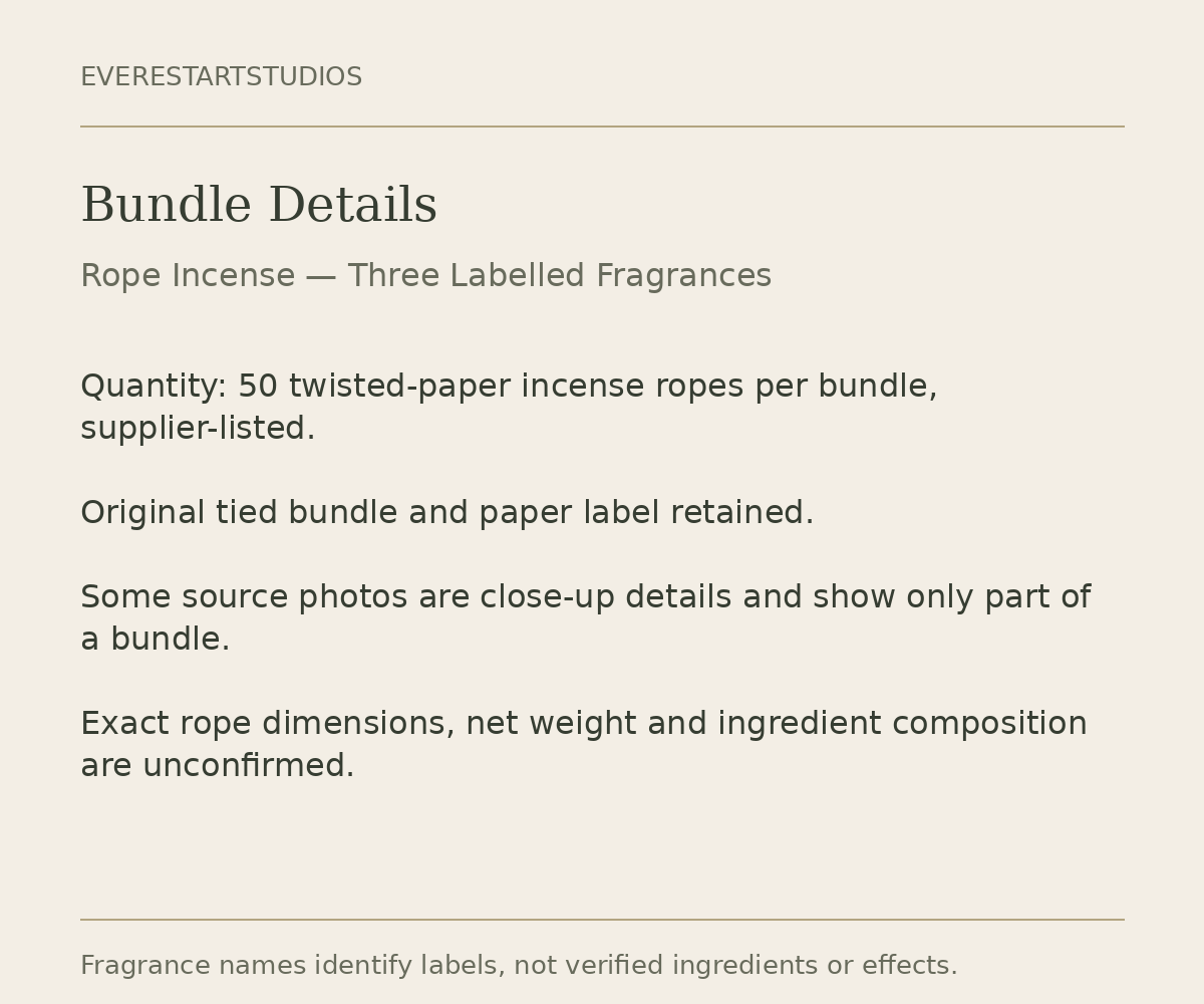50-rope incense bundle specifications information