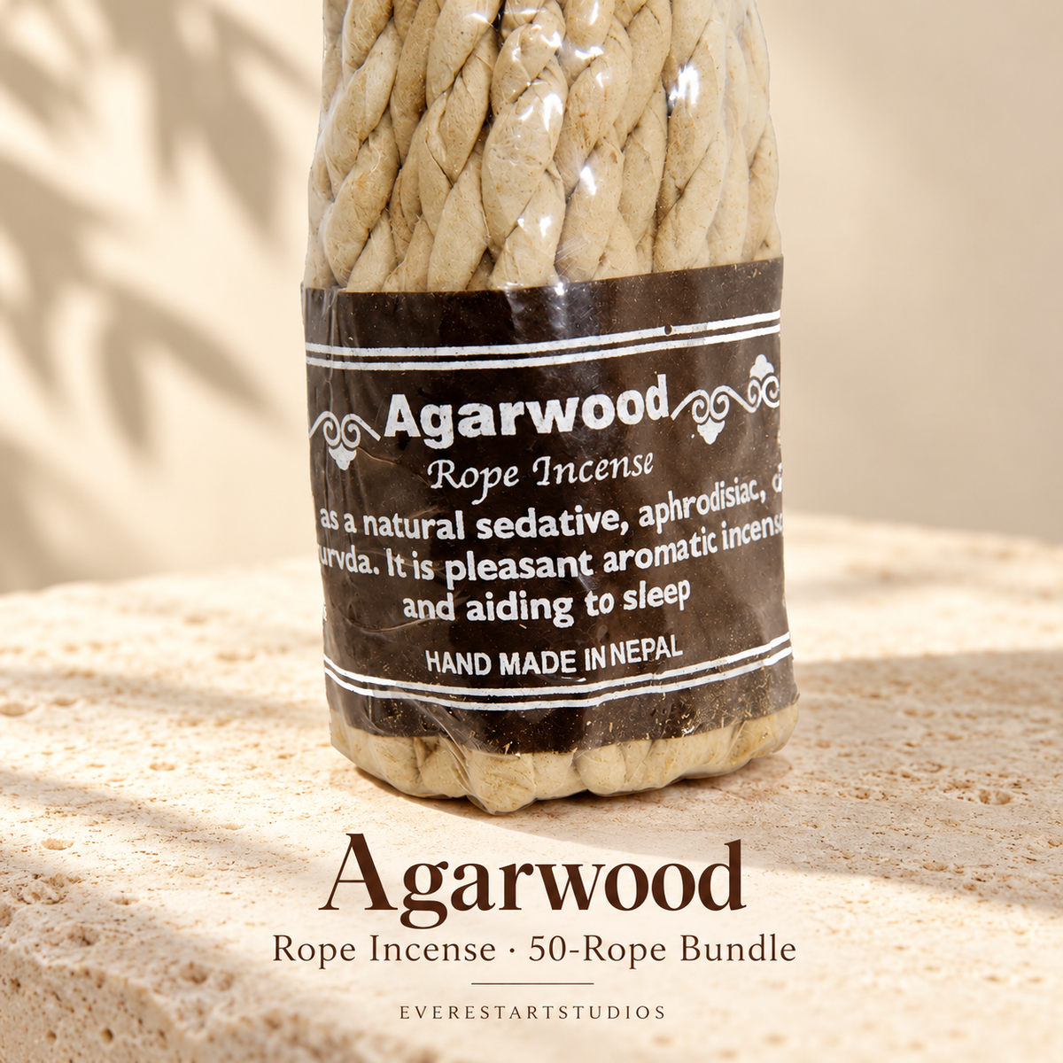 Agarwood rope incense, one50-ropebundle, original bundle detail shown