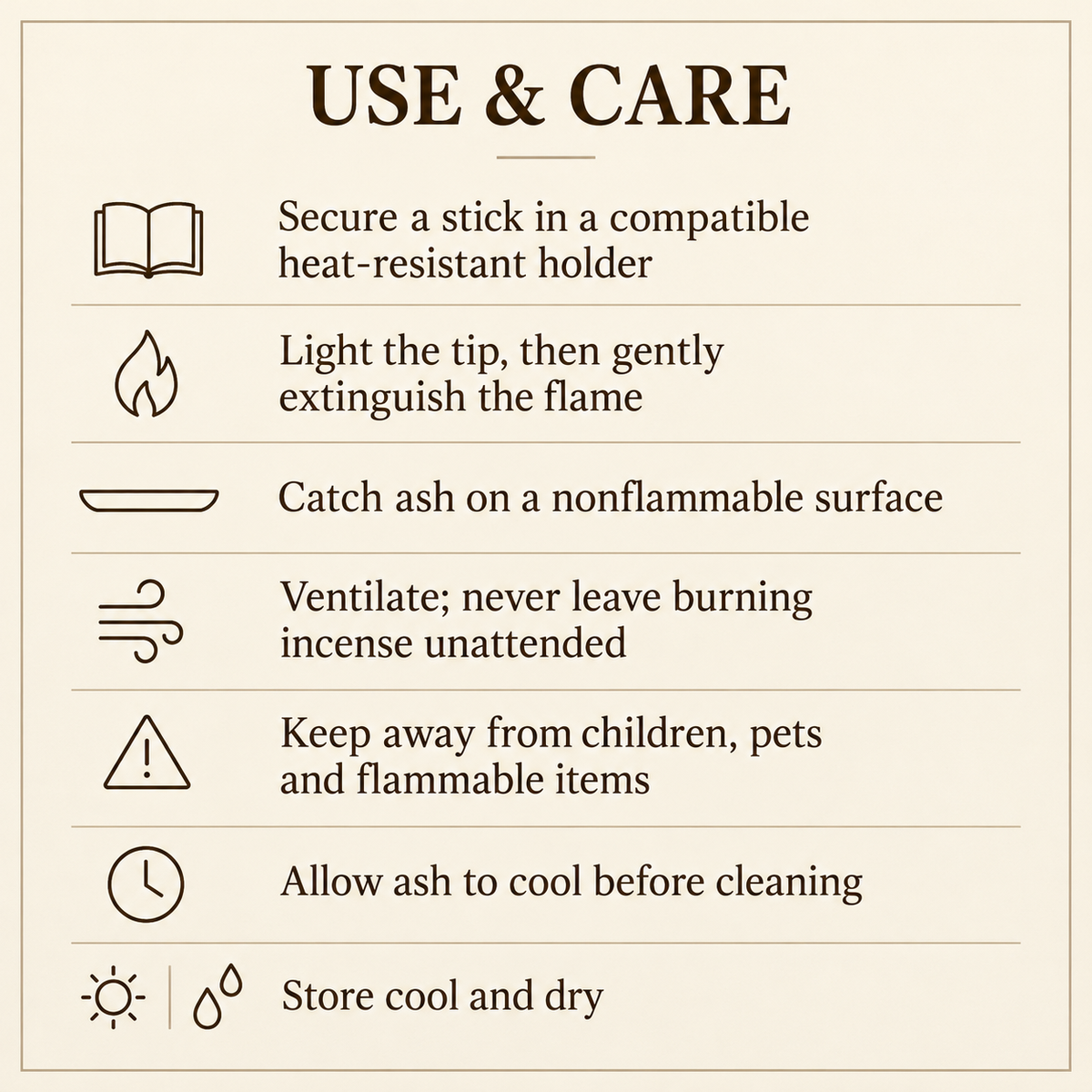 HEM Incense Sticks — Four Themed Fragrances, 20-Stick Boxes — care