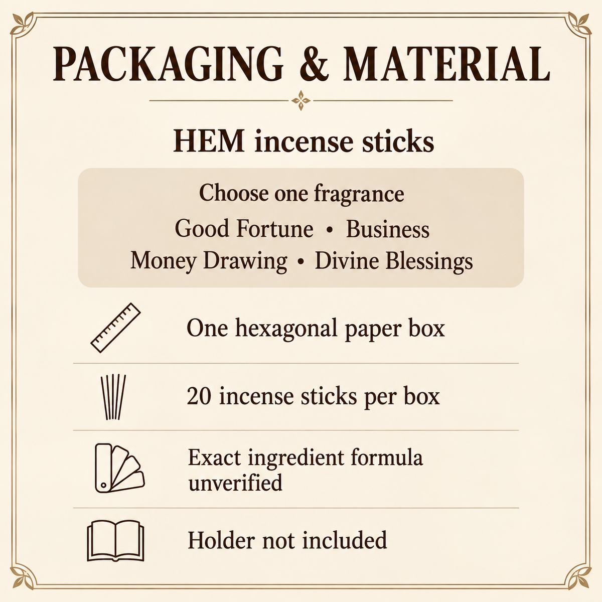 HEM Incense Sticks — Four Themed Fragrances, 20-Stick Boxes — pack