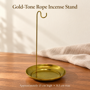 Hanging Incense Stands — Rope Hook, Wood Cup & Flower Dish — variant-02
