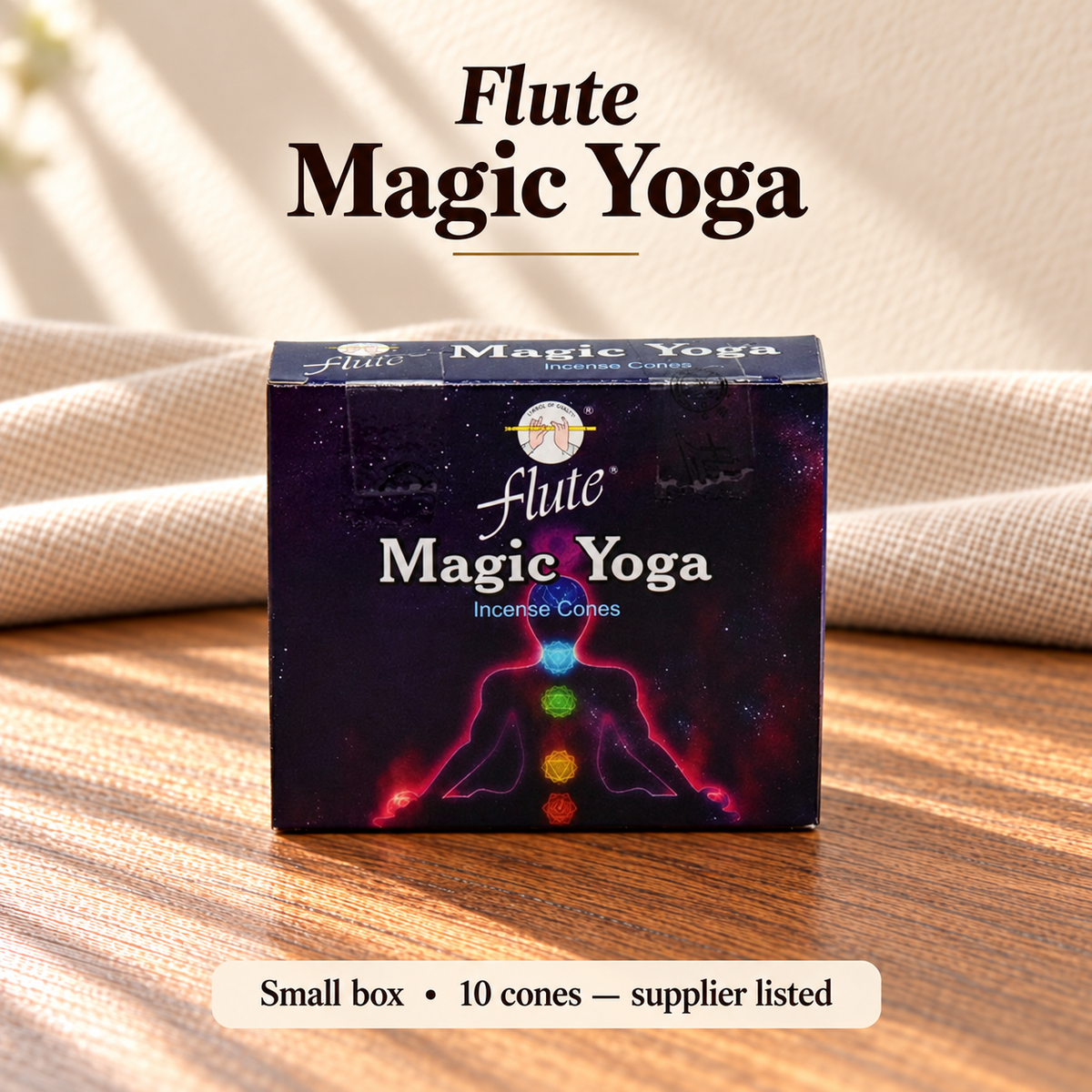 Flute Magic Yoga — small box, 10 cones supplier listed