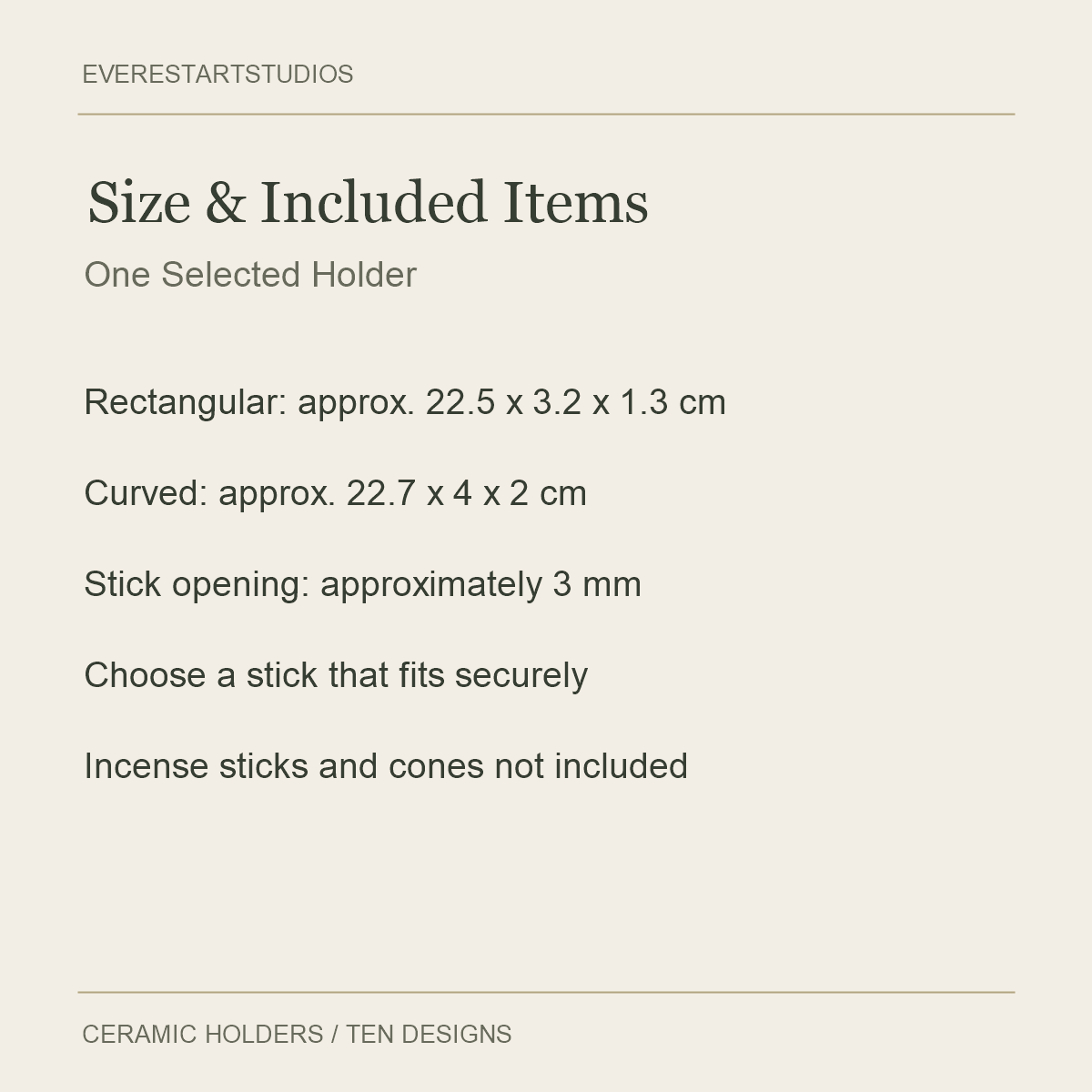 Decorative Ceramic Incense Holders — Size & Included Items