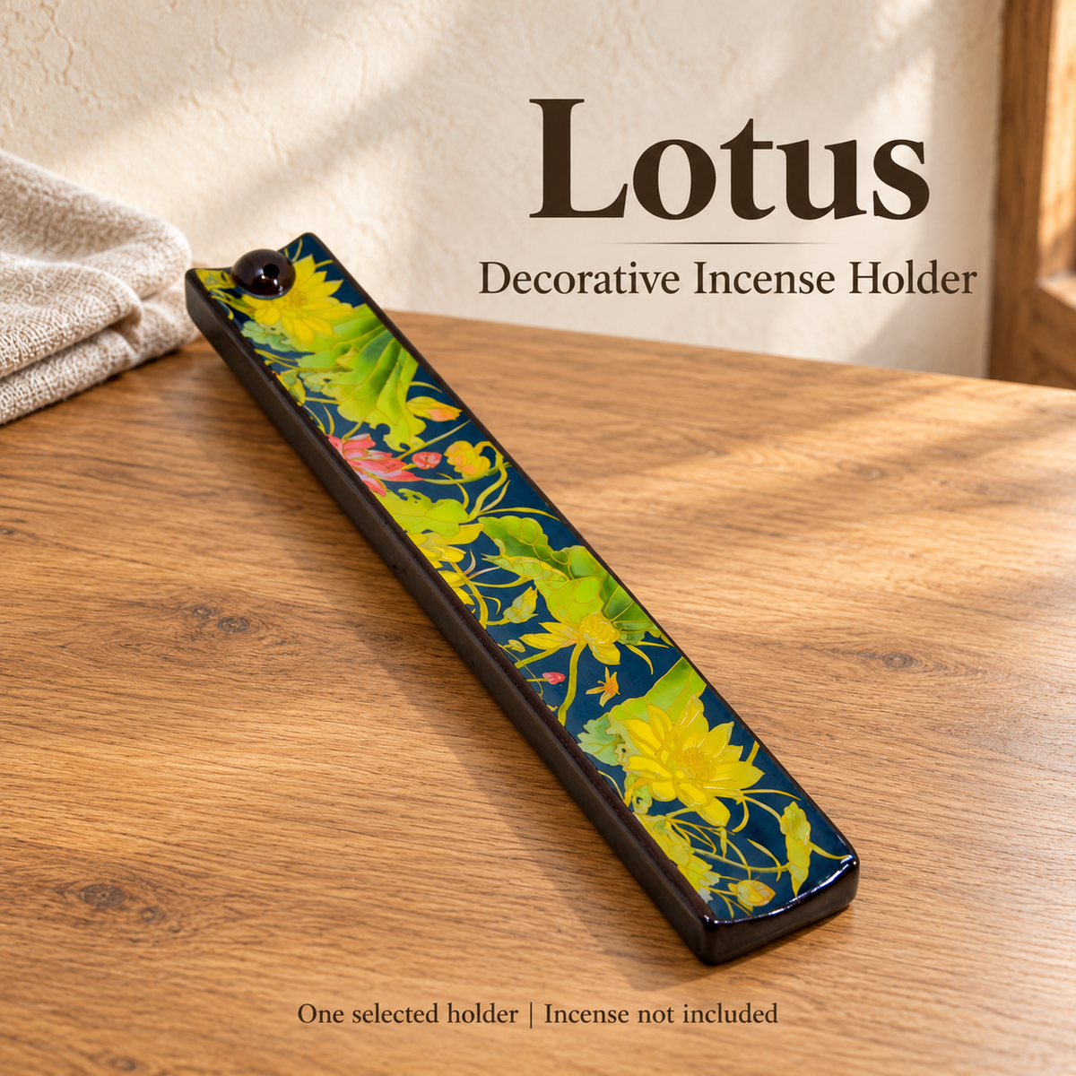 Ceramic Incense Holder — Lotus — one holder, incense not included