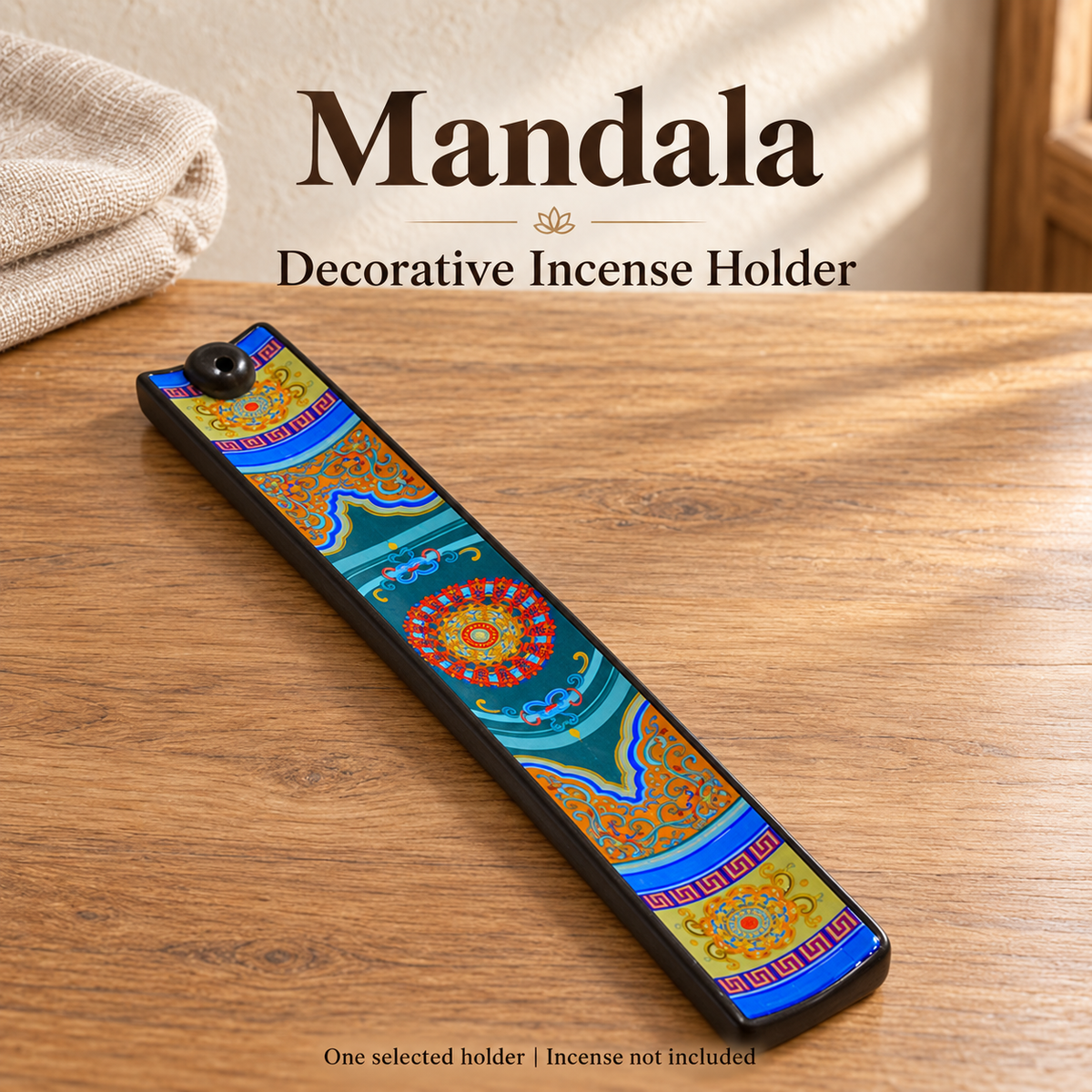 Ceramic Incense Holder — Mandala — one holder, incense not included