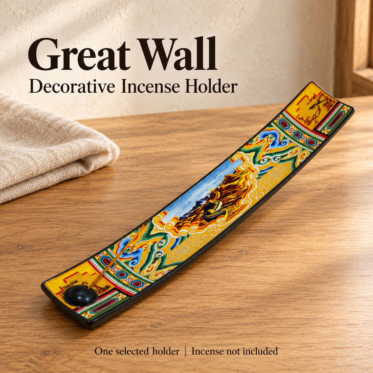 Ceramic Incense Holder — Great Wall — one holder, incense not included