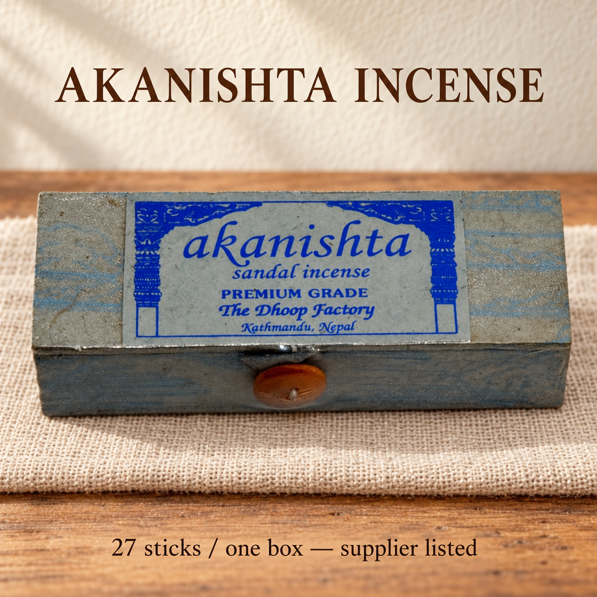 Akanishta | 27 sticks — supplier listed