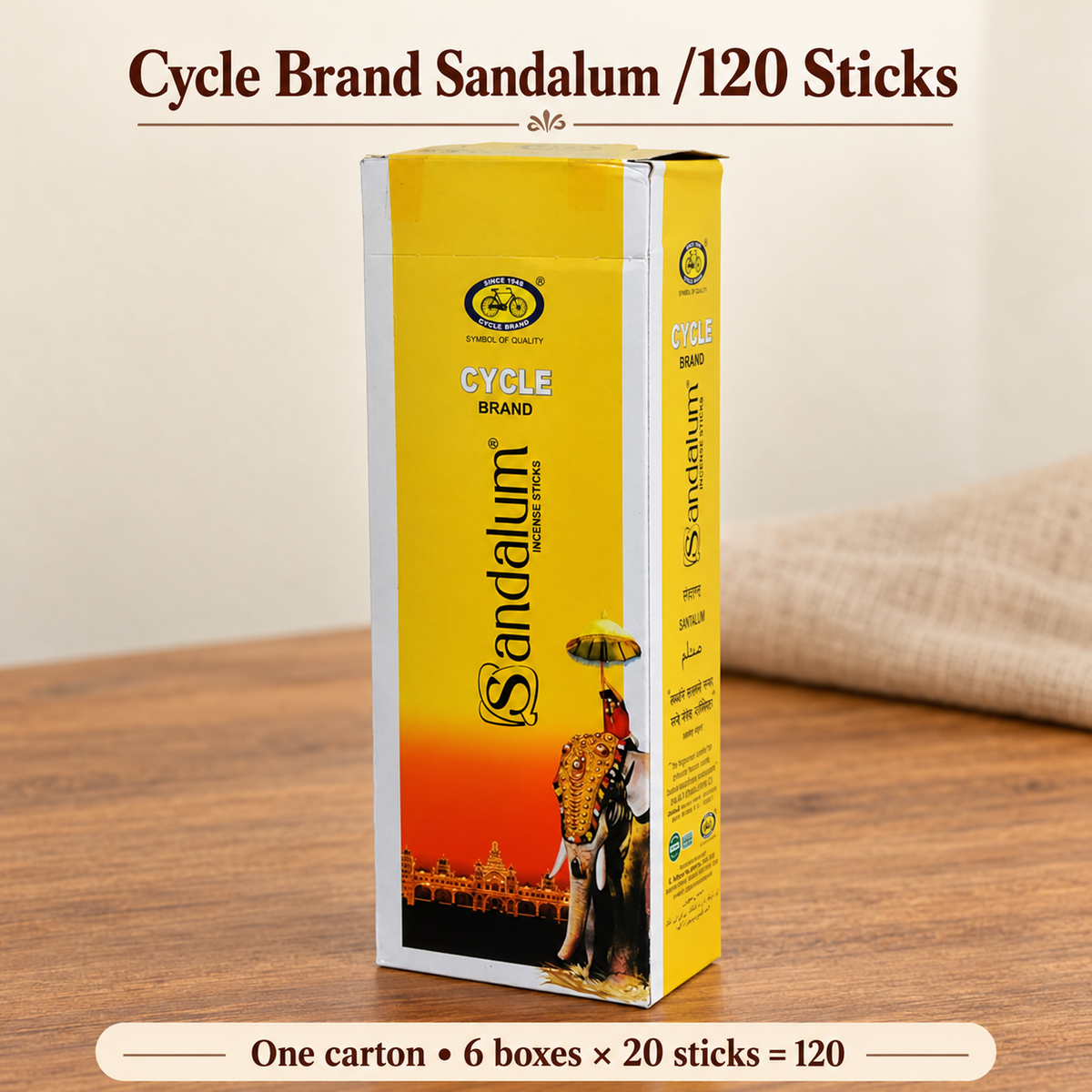 Cycle Brand Sandalum Incense Sticks — 120-Stick Carton — product-02