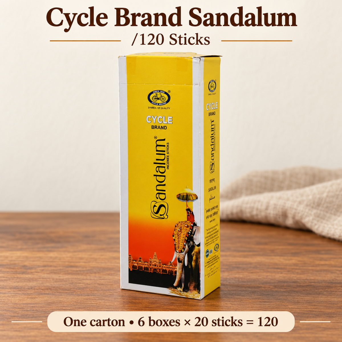 Cycle Brand Sandalum Incense Sticks — 120-Stick Carton — product-04