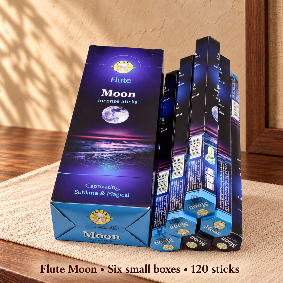 Flute Moon • Six small boxes • 120 sticks