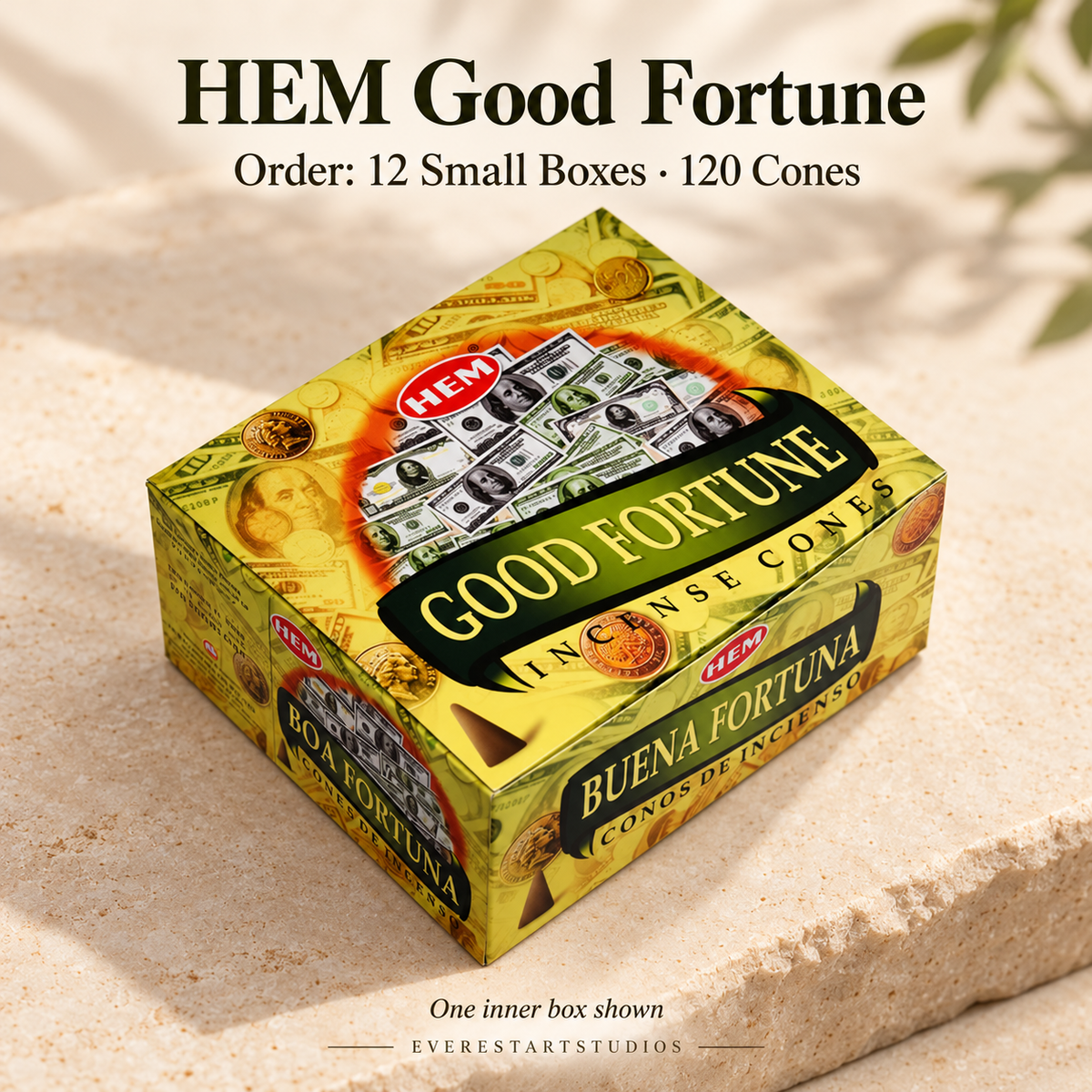 HEM Good Fortune, selected order12smallboxes120regularcones; one inner box shown