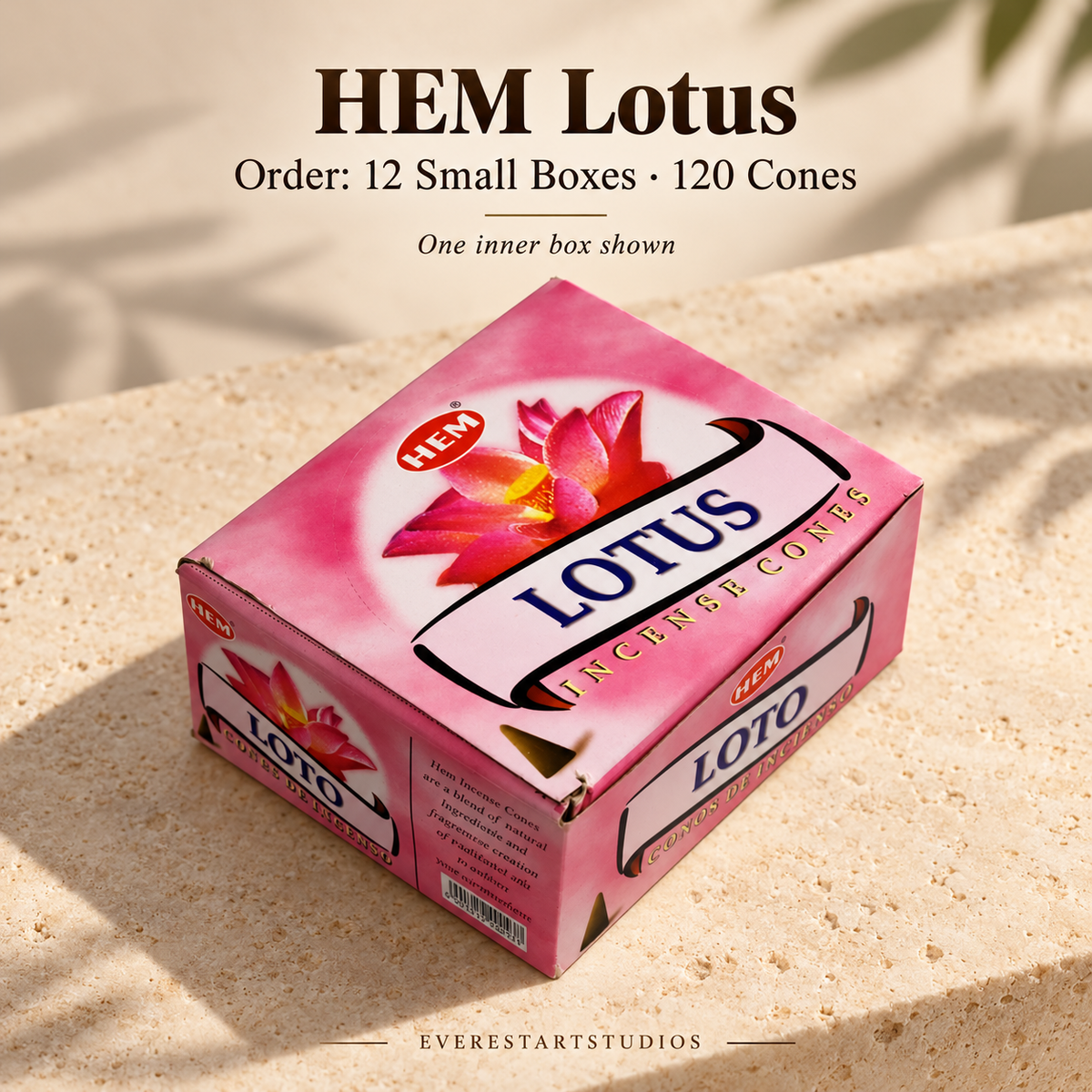 HEM Lotus, selected order12smallboxes120regularcones; one inner box shown