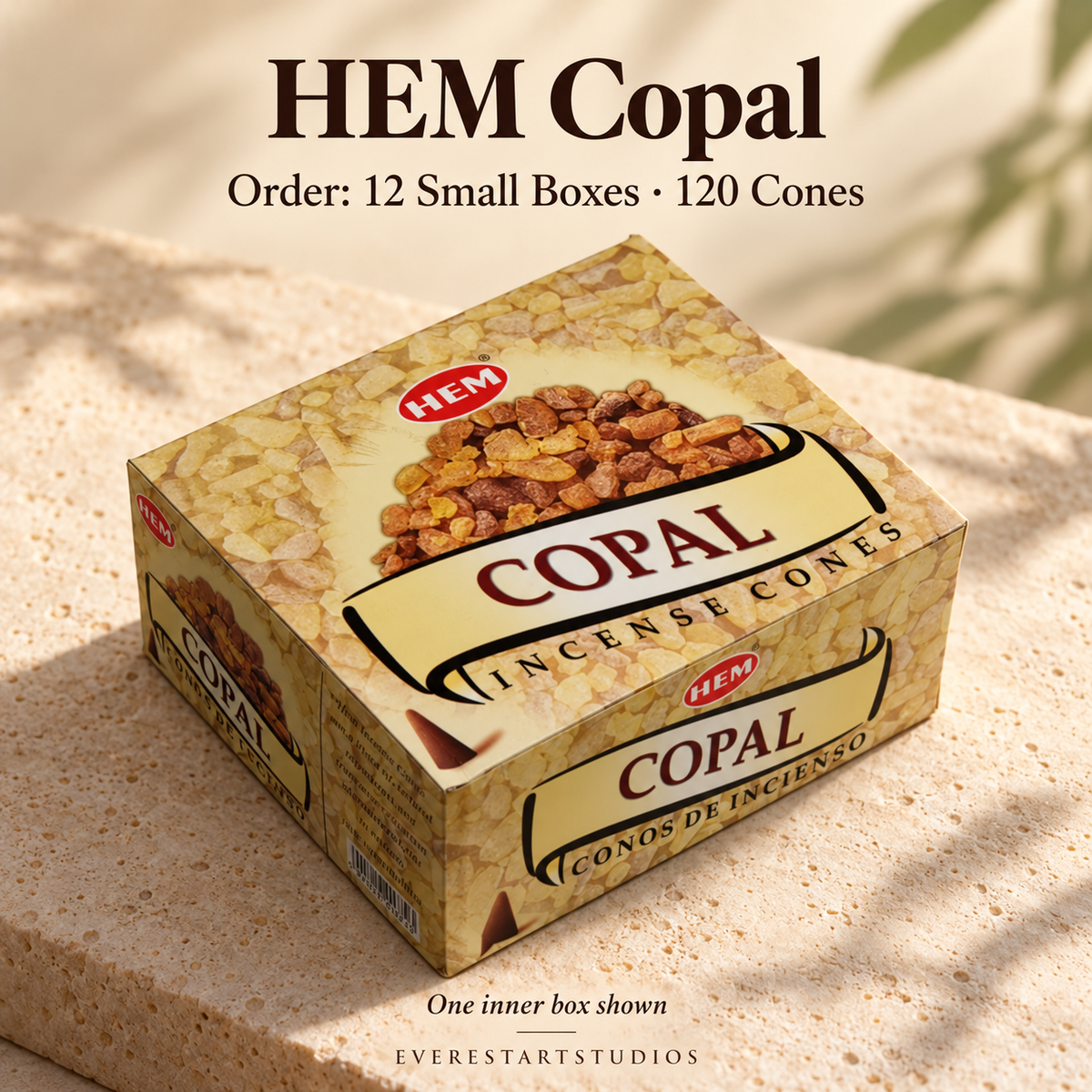 HEM Copal, selected order12smallboxes120regularcones; one inner box shown