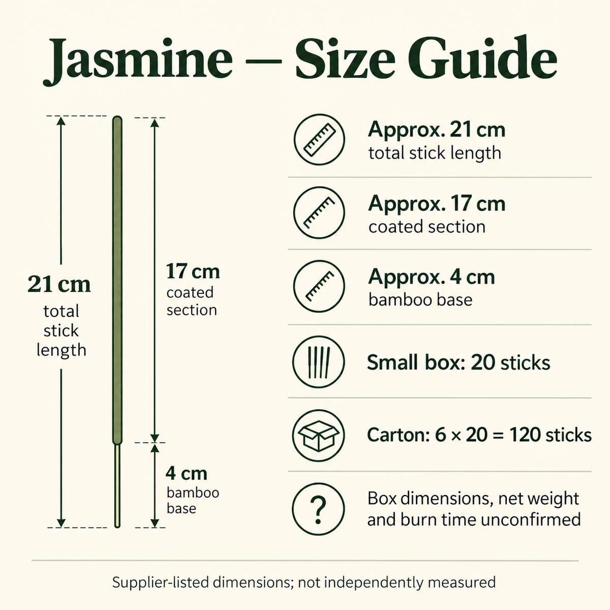 Flute Jasmine — size guide