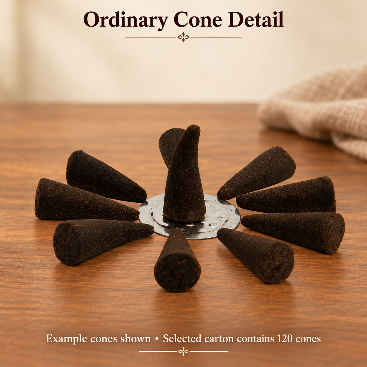 GR Royal Chandan Cone Incense — 12-Box Carton, 120 Ordinary Cones | product-04