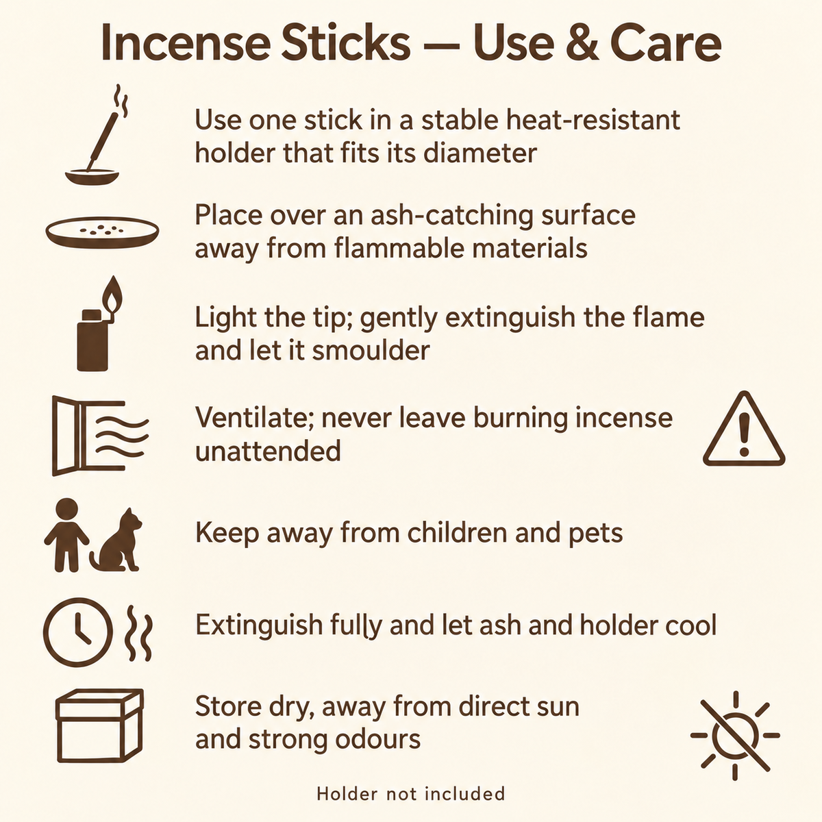 Wrapped incense use and care guide