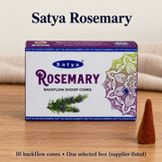 Satya Backflow Dhoop Cones — 24 Fragrance Selections, 10 per Small Box | variant-01