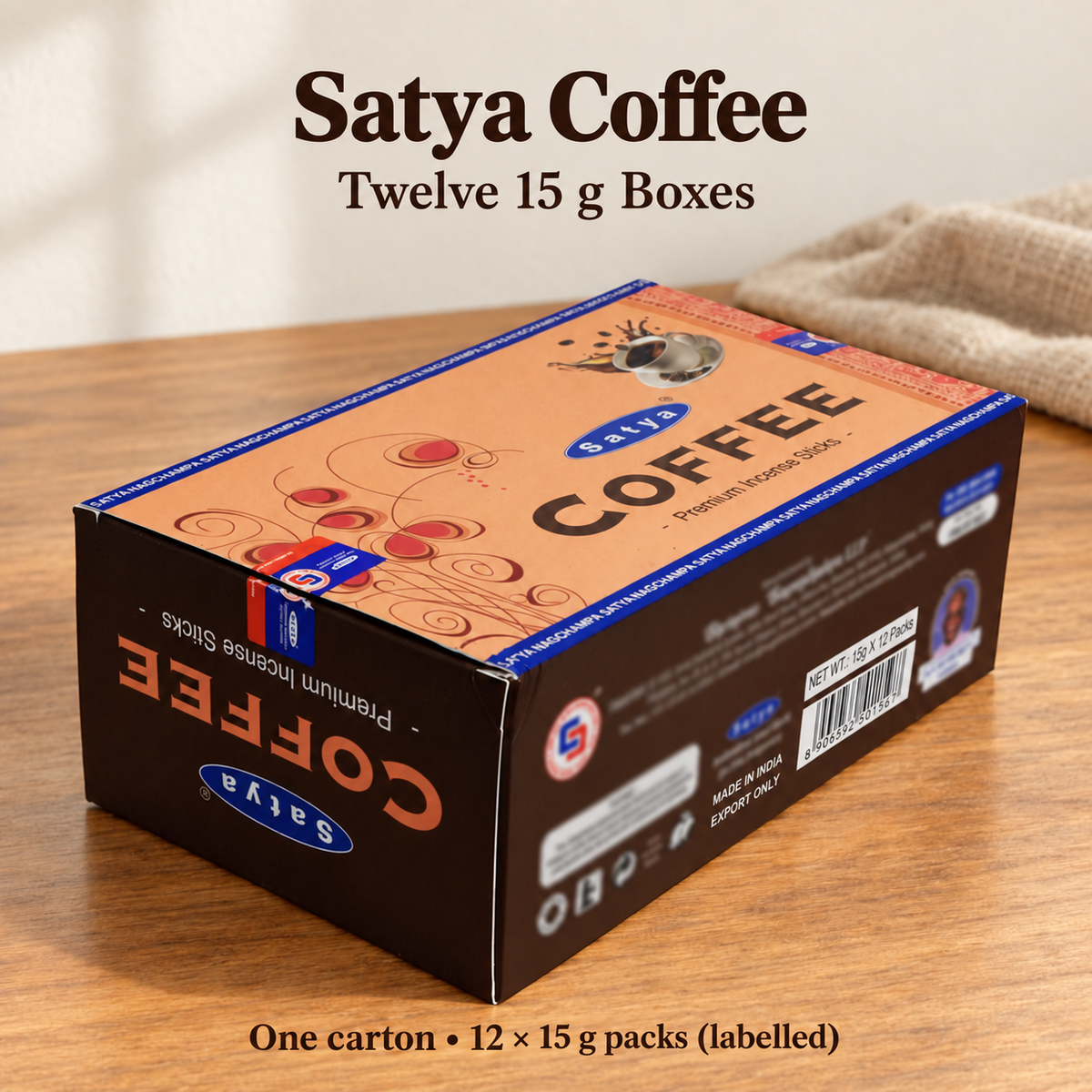Satya Coffee Incense Sticks — Twelve 15 g Boxes — variant-02