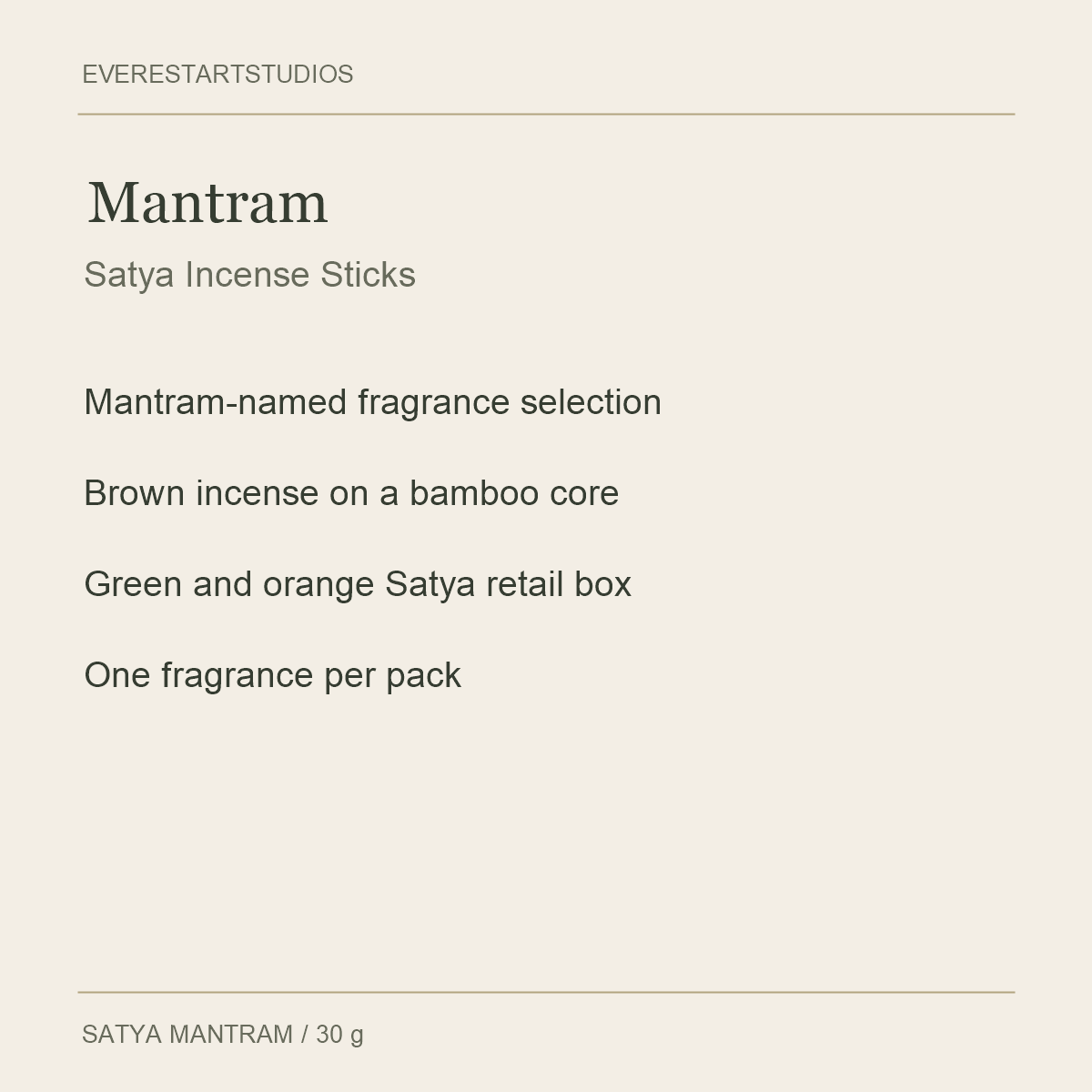 Satya Mantram Incense Sticks — Mantram