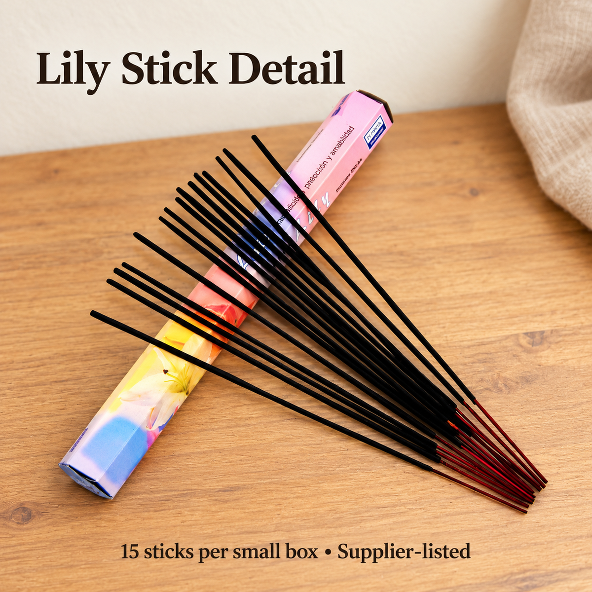 DI India Lily Incense Sticks — 15-Stick Small Box | product-02