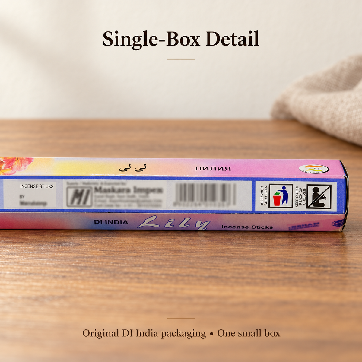 DI India Lily Incense Sticks — 15-Stick Small Box | product-04